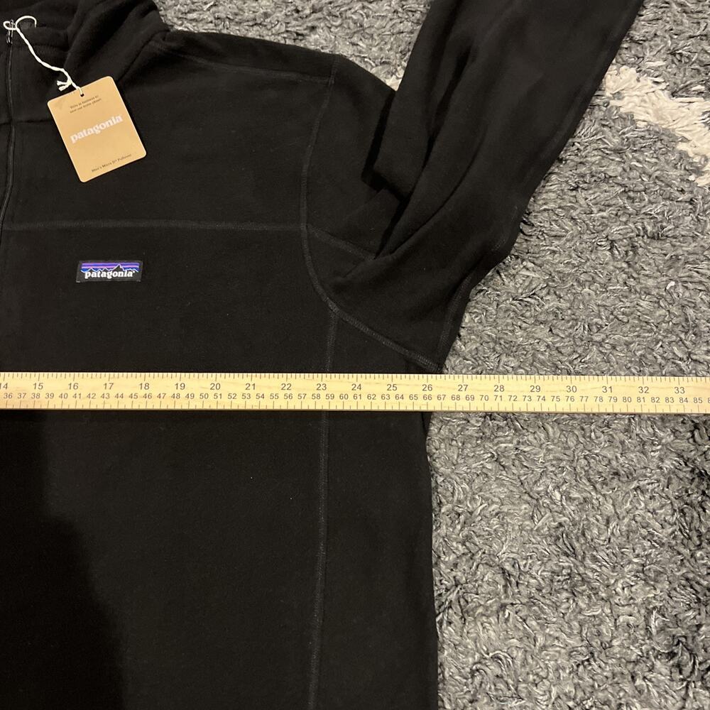 Patagonia Pullover Mens XXL Black Micro D Fleece 1/4 Zip NWT Company Logo - Picture 2 of 13